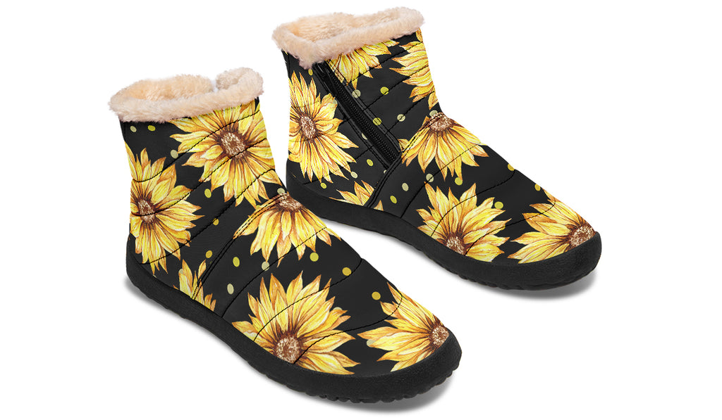 Sunflowers Faux Fur Ankle Boots