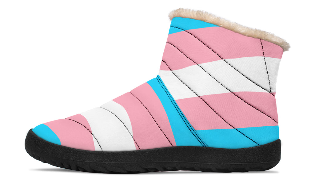 Trans Flag Faux Fur Ankle Boots