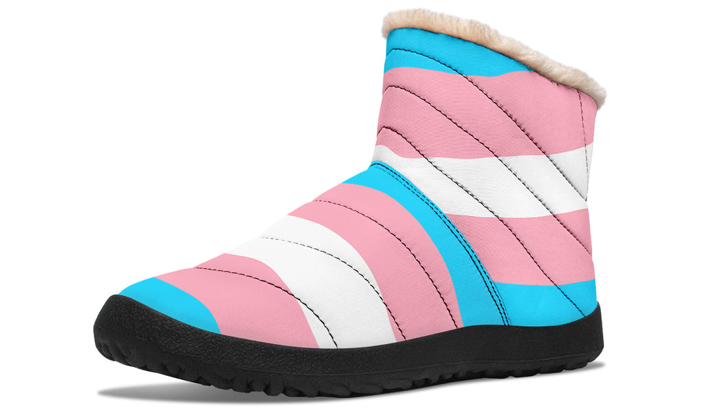 Trans Flag Faux Fur Ankle Boots