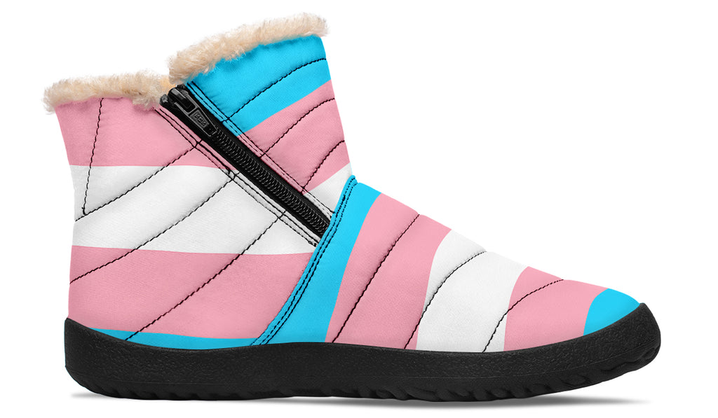 Trans Flag Faux Fur Ankle Boots