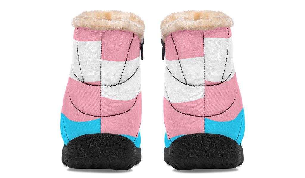 Trans Flag Faux Fur Ankle Boots