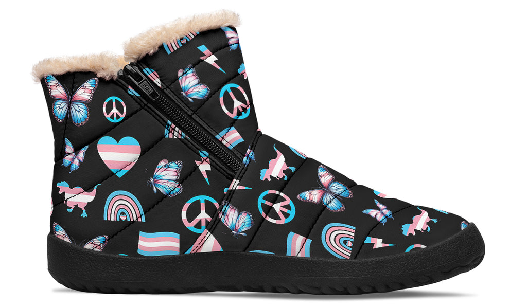 Trans Love Faux Fur Ankle Boots