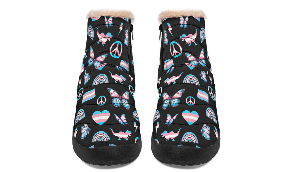 Trans Love Faux Fur Ankle Boots