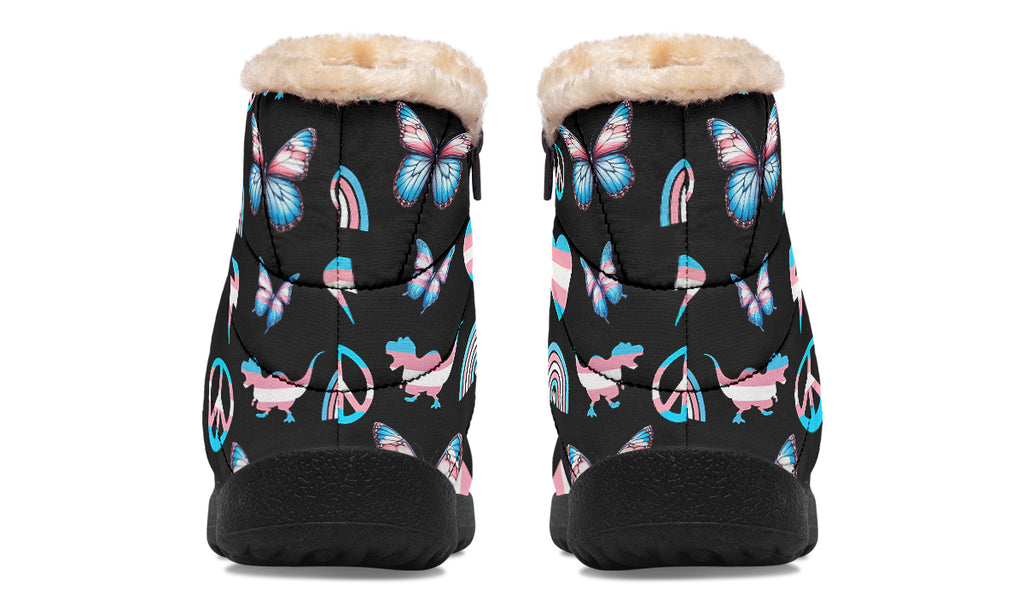 Trans Love Faux Fur Ankle Boots