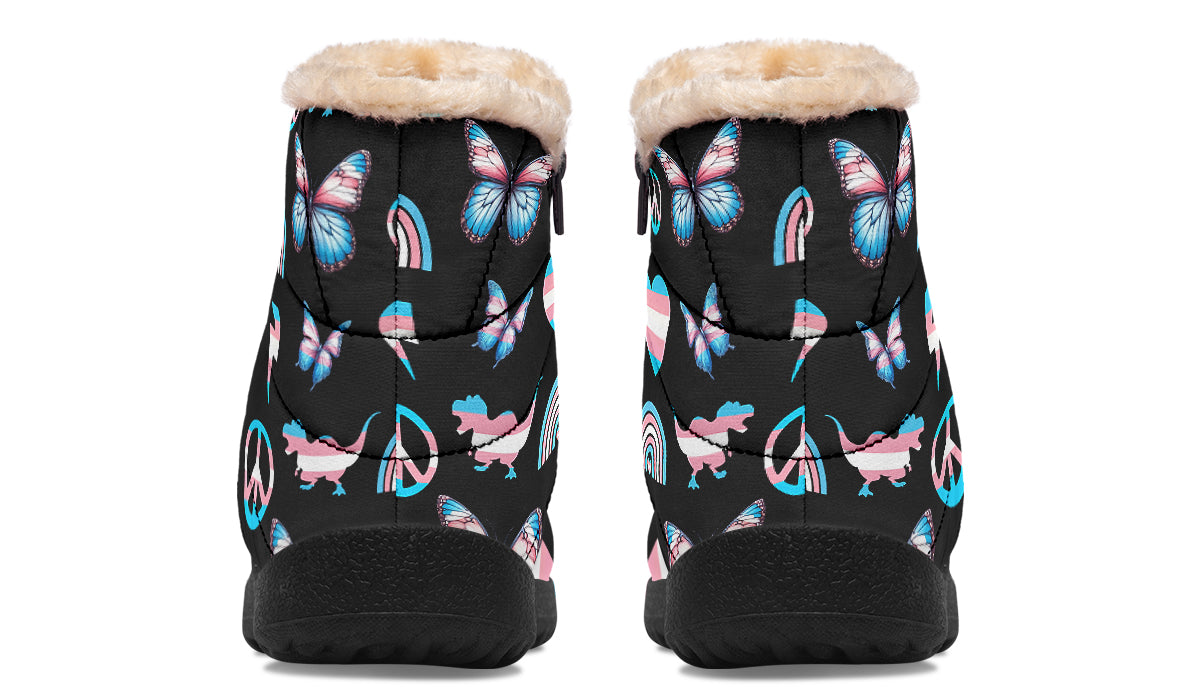 Trans Love Faux Fur Ankle Boots