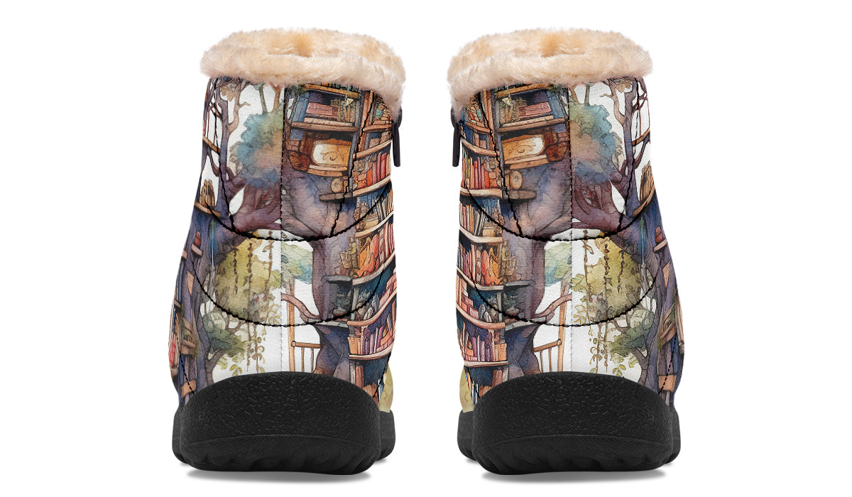 Tree Library Faux Fur Ankle Boots