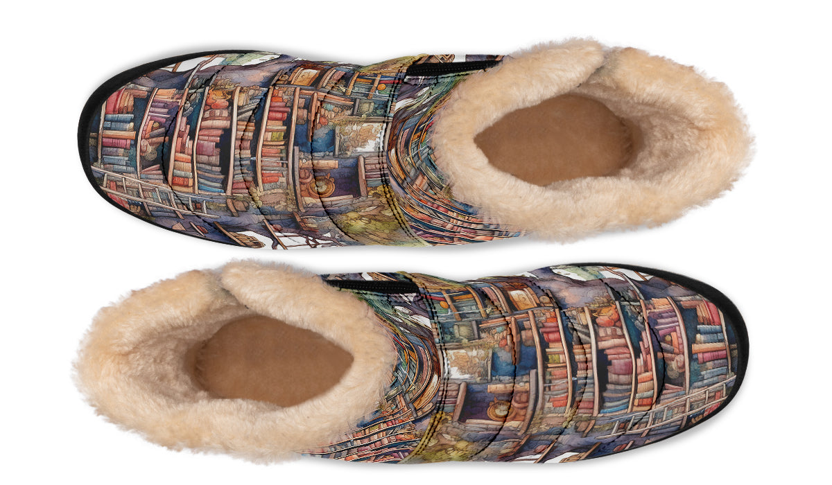 Tree Library Faux Fur Ankle Boots