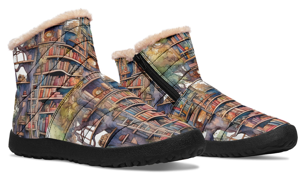 Tree Library Faux Fur Ankle Boots