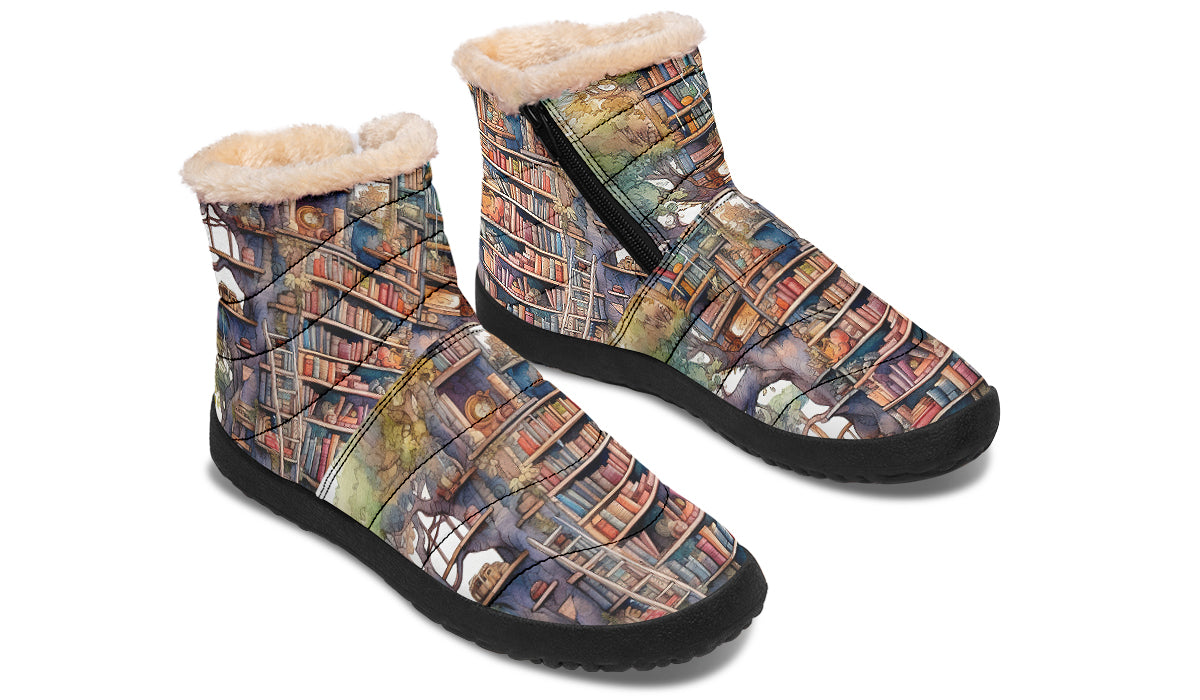 Tree Library Faux Fur Ankle Boots