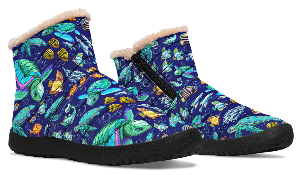 Turtle Tide Faux Fur Ankle Boots