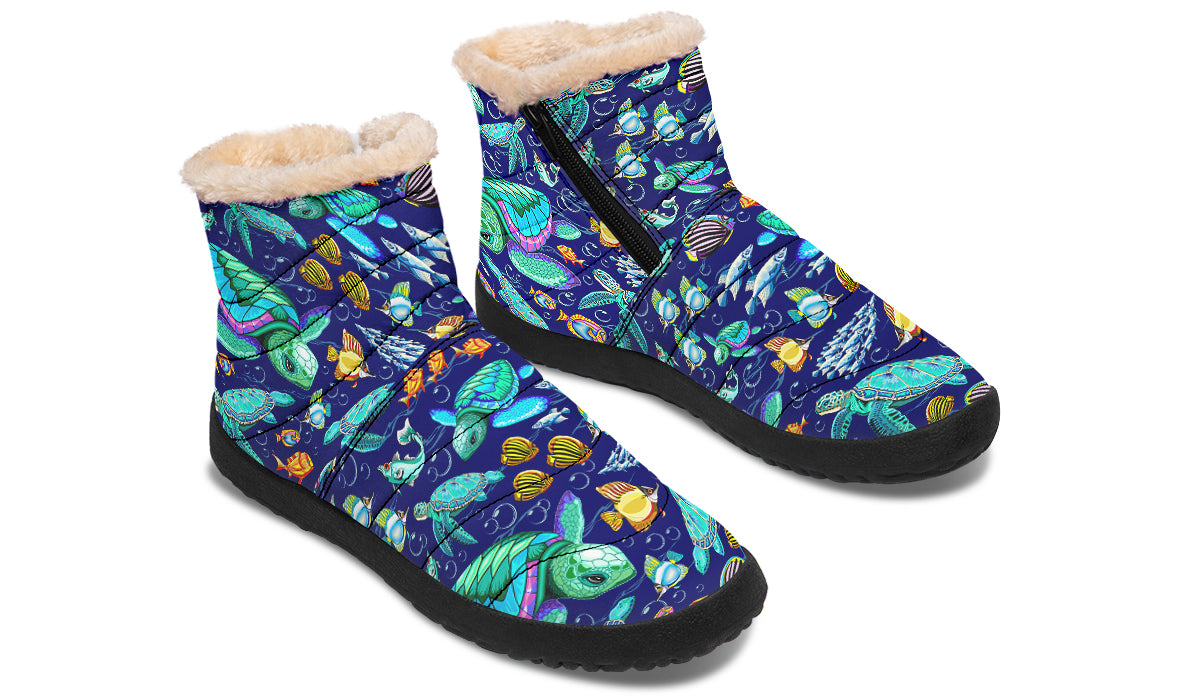 Turtle Tide Faux Fur Ankle Boots