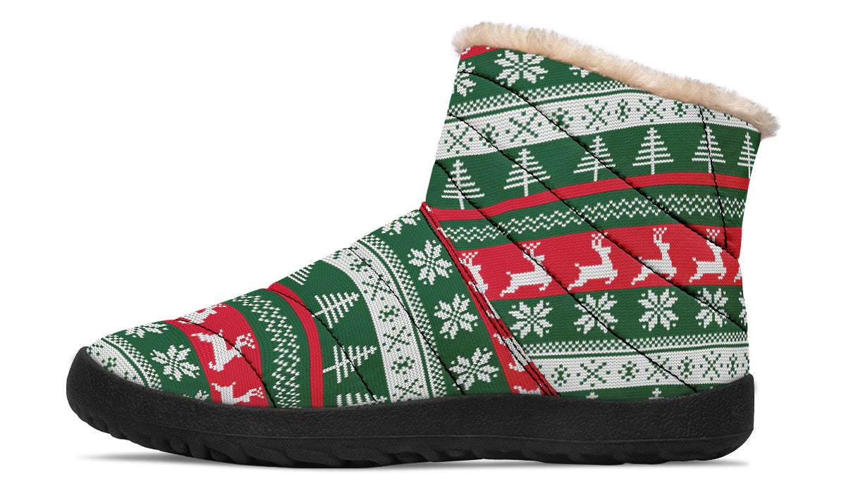 Ugly Christmas Faux Fur Ankle Boots