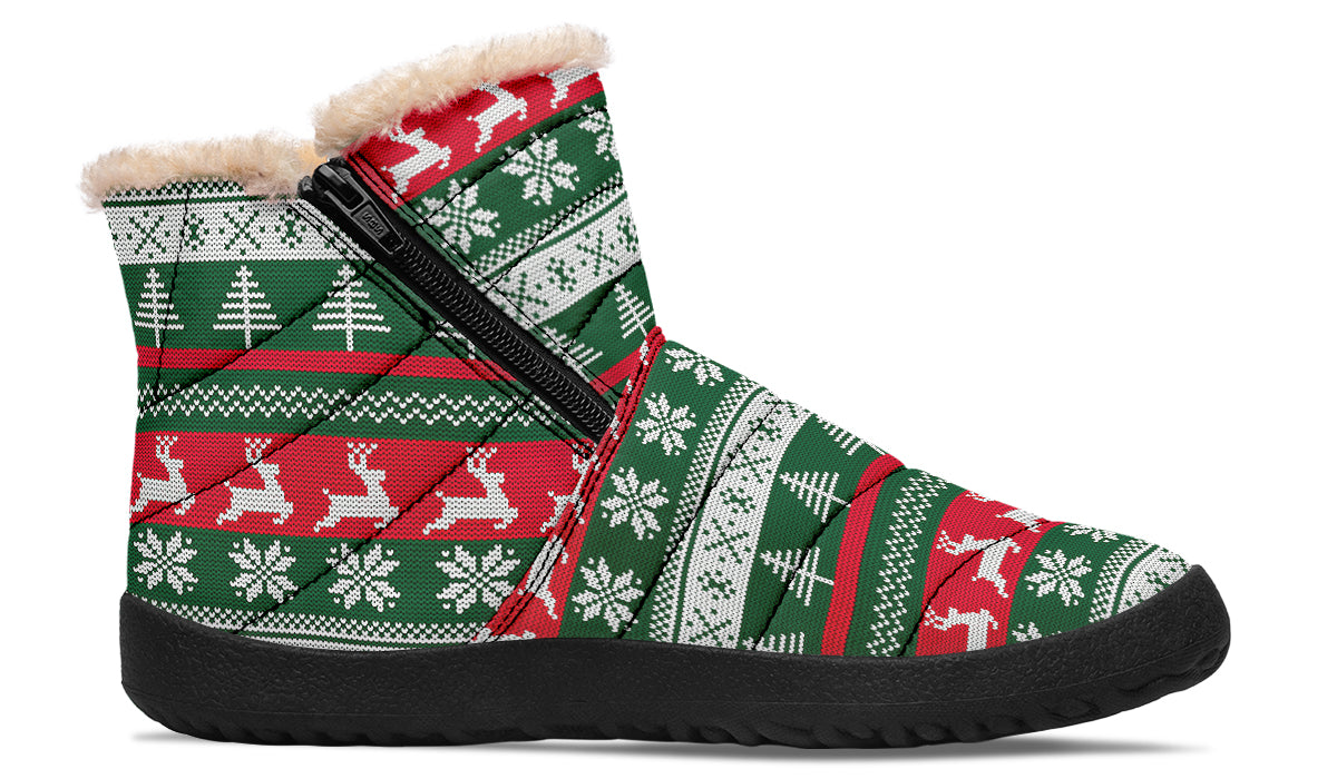 Ugly Christmas Faux Fur Ankle Boots
