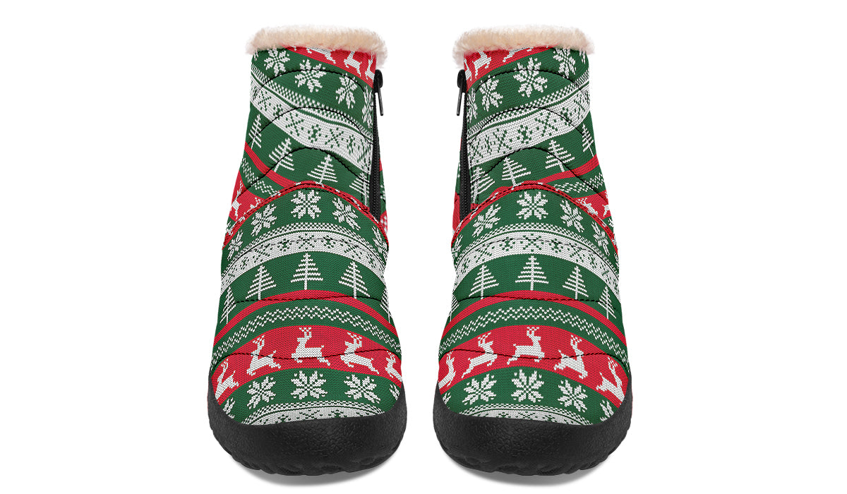 Ugly Christmas Faux Fur Ankle Boots