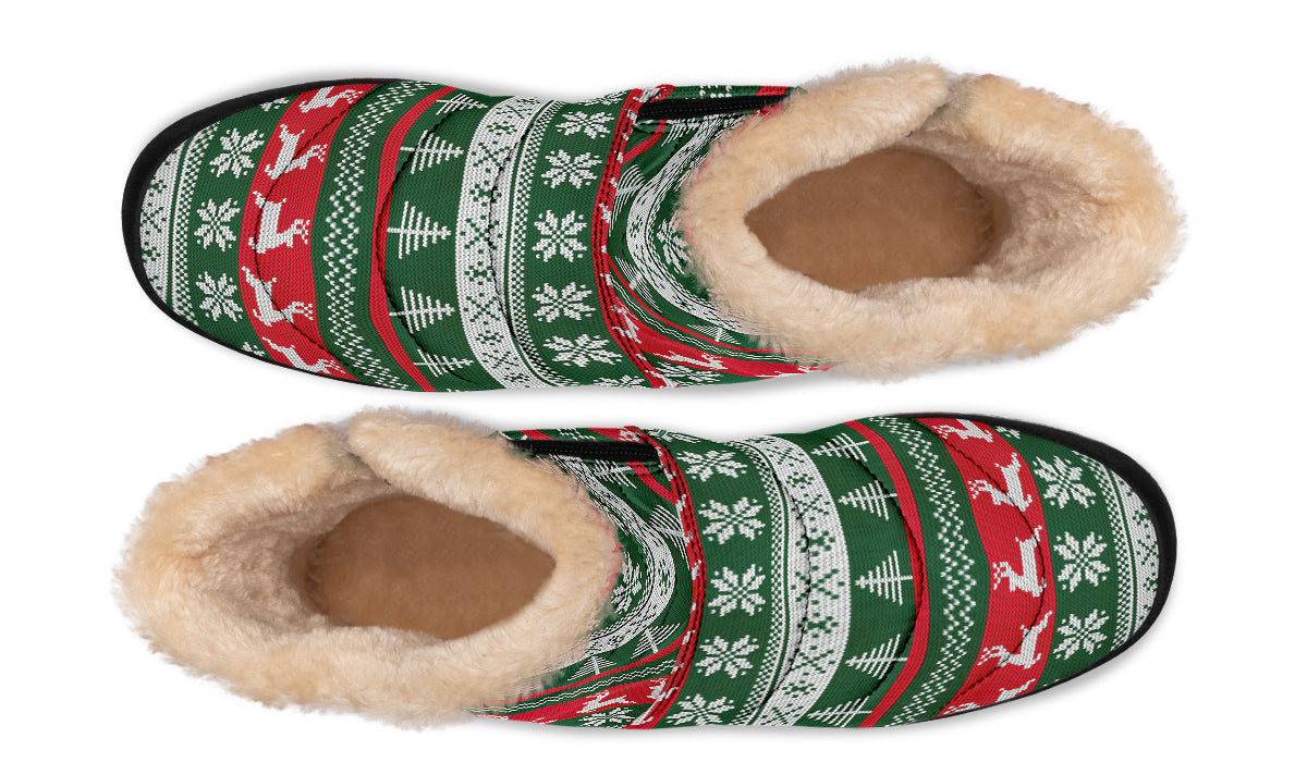 Ugly Christmas Faux Fur Ankle Boots