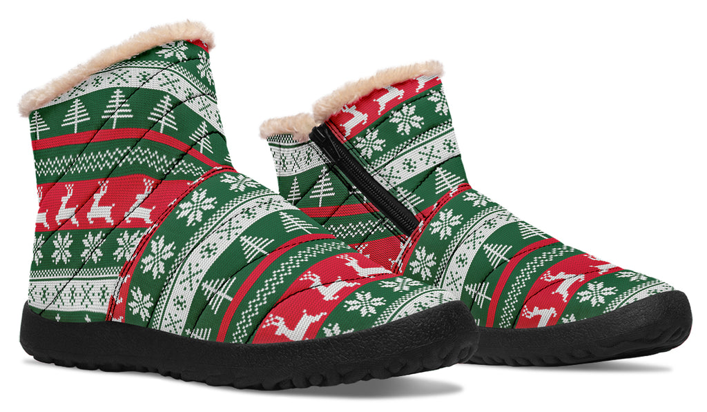 Ugly Christmas Faux Fur Ankle Boots
