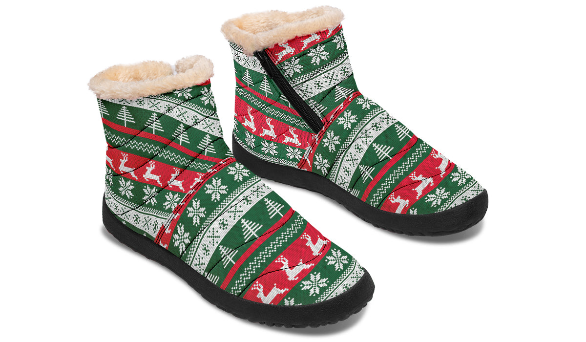 Ugly Christmas Faux Fur Ankle Boots