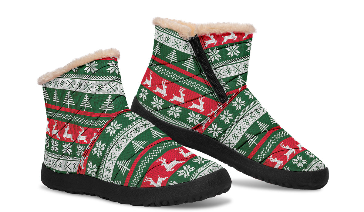 Ugly Christmas Faux Fur Ankle Boots