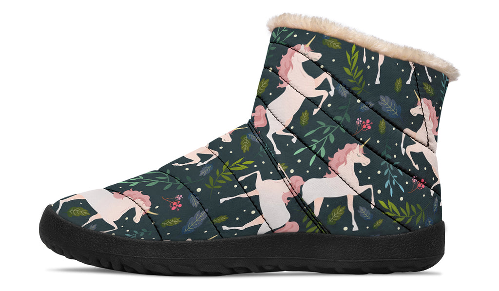 Unicorn Garden Faux Fur Ankle Boots