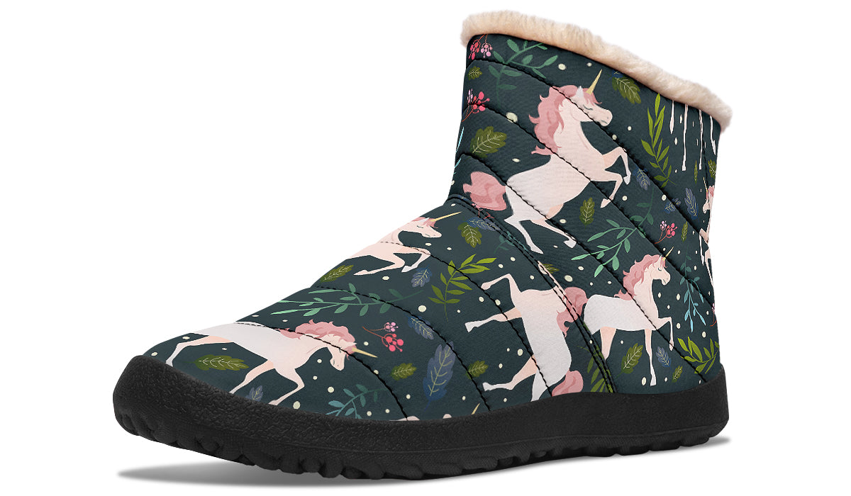 Unicorn Garden Faux Fur Ankle Boots