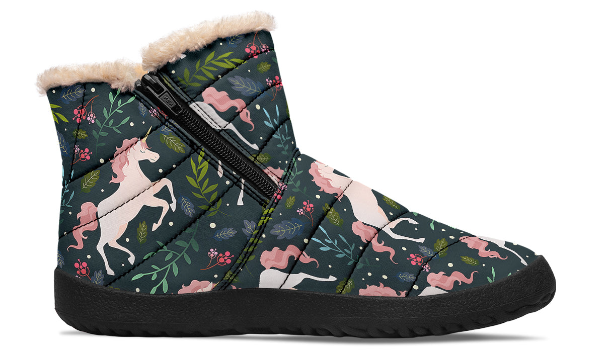 Unicorn Garden Faux Fur Ankle Boots