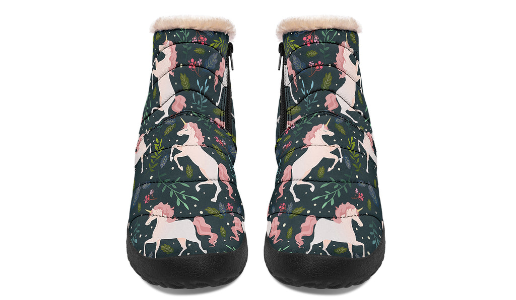 Unicorn Garden Faux Fur Ankle Boots
