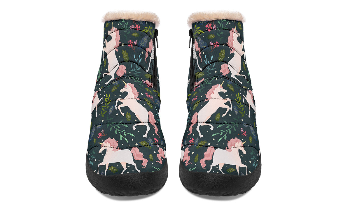 Unicorn Garden Faux Fur Ankle Boots