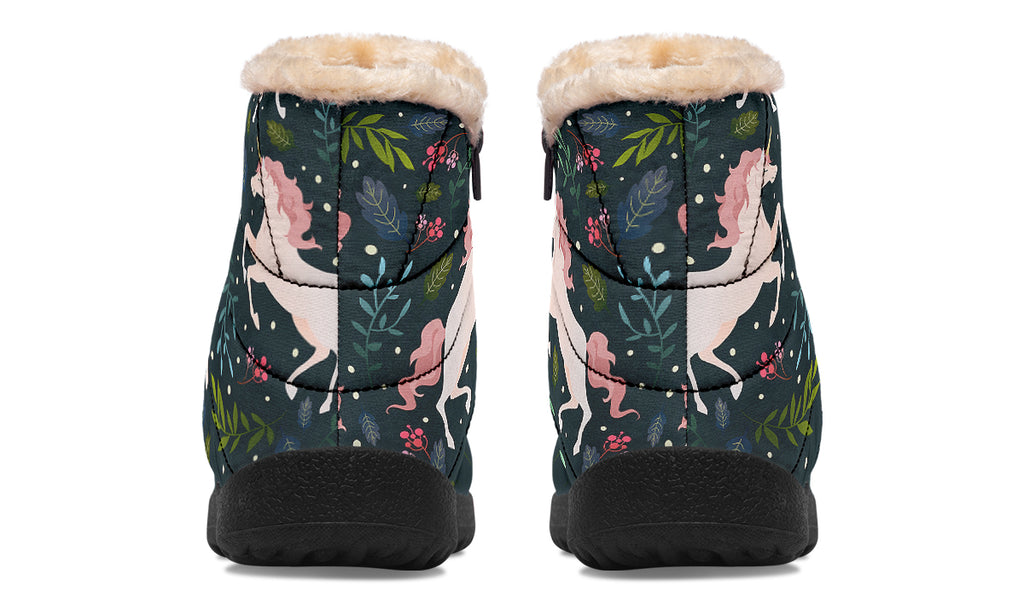 Unicorn Garden Faux Fur Ankle Boots