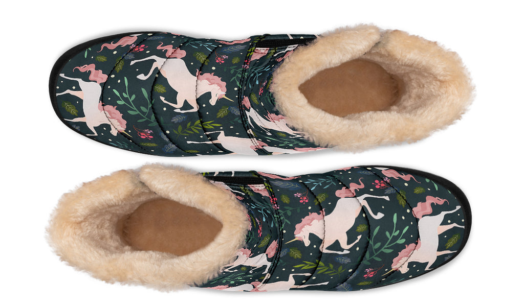 Unicorn Garden Faux Fur Ankle Boots