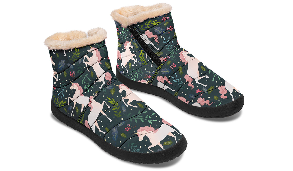 Unicorn Garden Faux Fur Ankle Boots