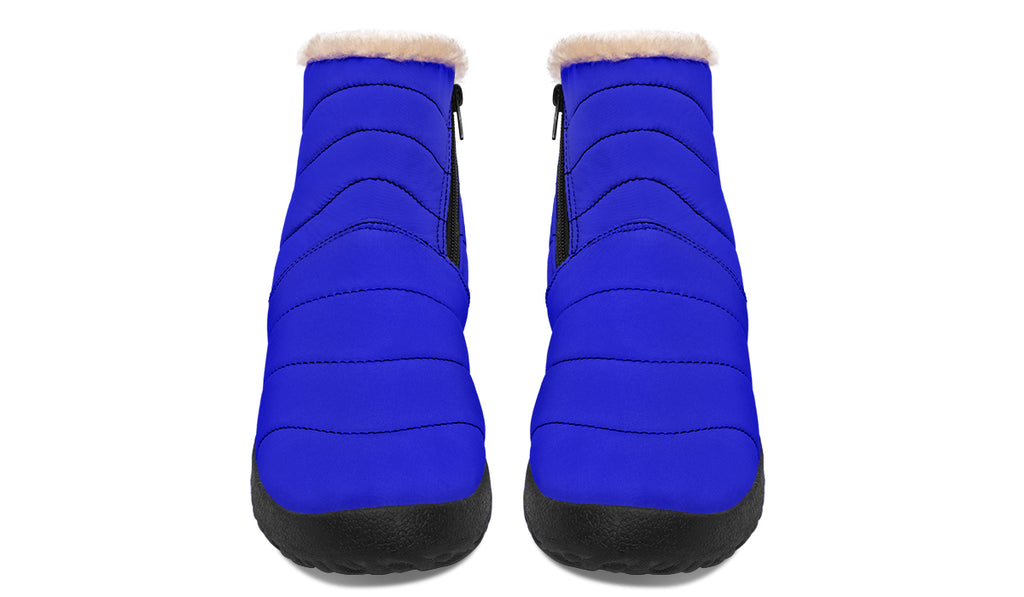 Vivid Blue Faux Fur Ankle Boots
