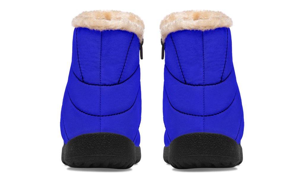 Vivid Blue Faux Fur Ankle Boots