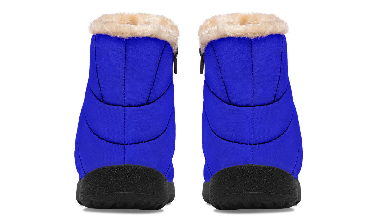 Vivid Blue Faux Fur Ankle Boots