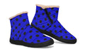 Vivid Blue Polka Dot Faux Fur Ankle Boots