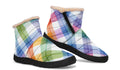 Watercolour Rainbow Plaid Faux Fur Ankle Boots