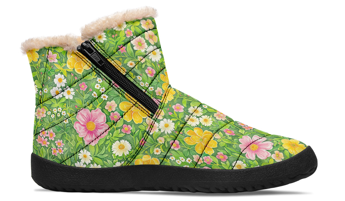Wildflowers Faux Fur Ankle Boots