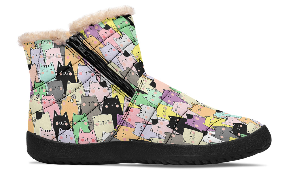 Youve Got To Be Kitten Me Faux Fur Ankle Boots Offbeat Sweetie