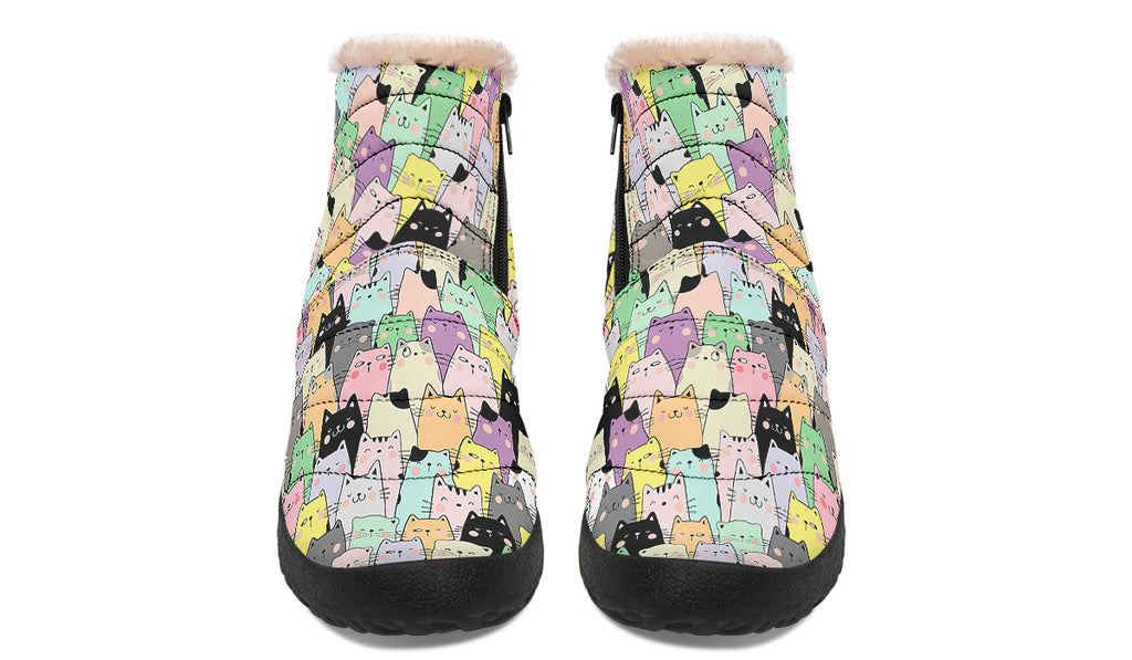 Youve Got To Be Kitten Me Faux Fur Ankle Boots Offbeat Sweetie