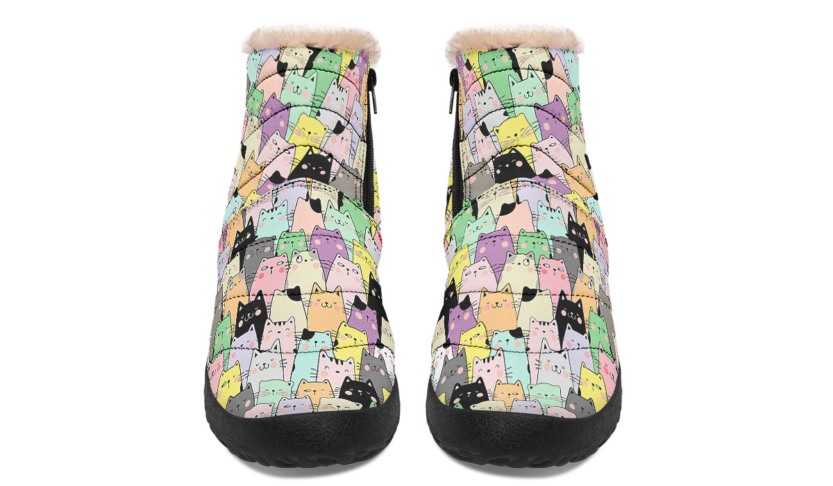 Youve Got To Be Kitten Me Faux Fur Ankle Boots Offbeat Sweetie