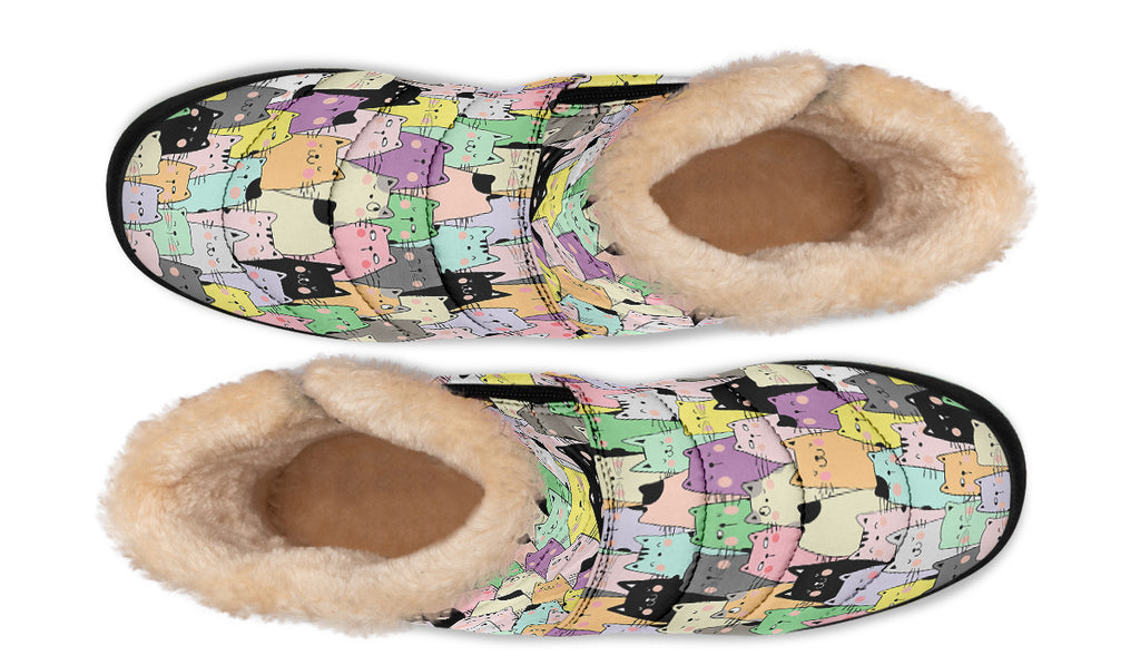 Youve Got To Be Kitten Me Faux Fur Ankle Boots Offbeat Sweetie