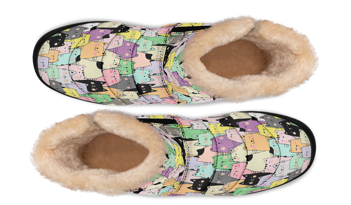 Youve Got To Be Kitten Me Faux Fur Ankle Boots Offbeat Sweetie