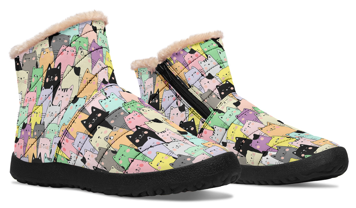 Youve Got To Be Kitten Me Faux Fur Ankle Boots Offbeat Sweetie