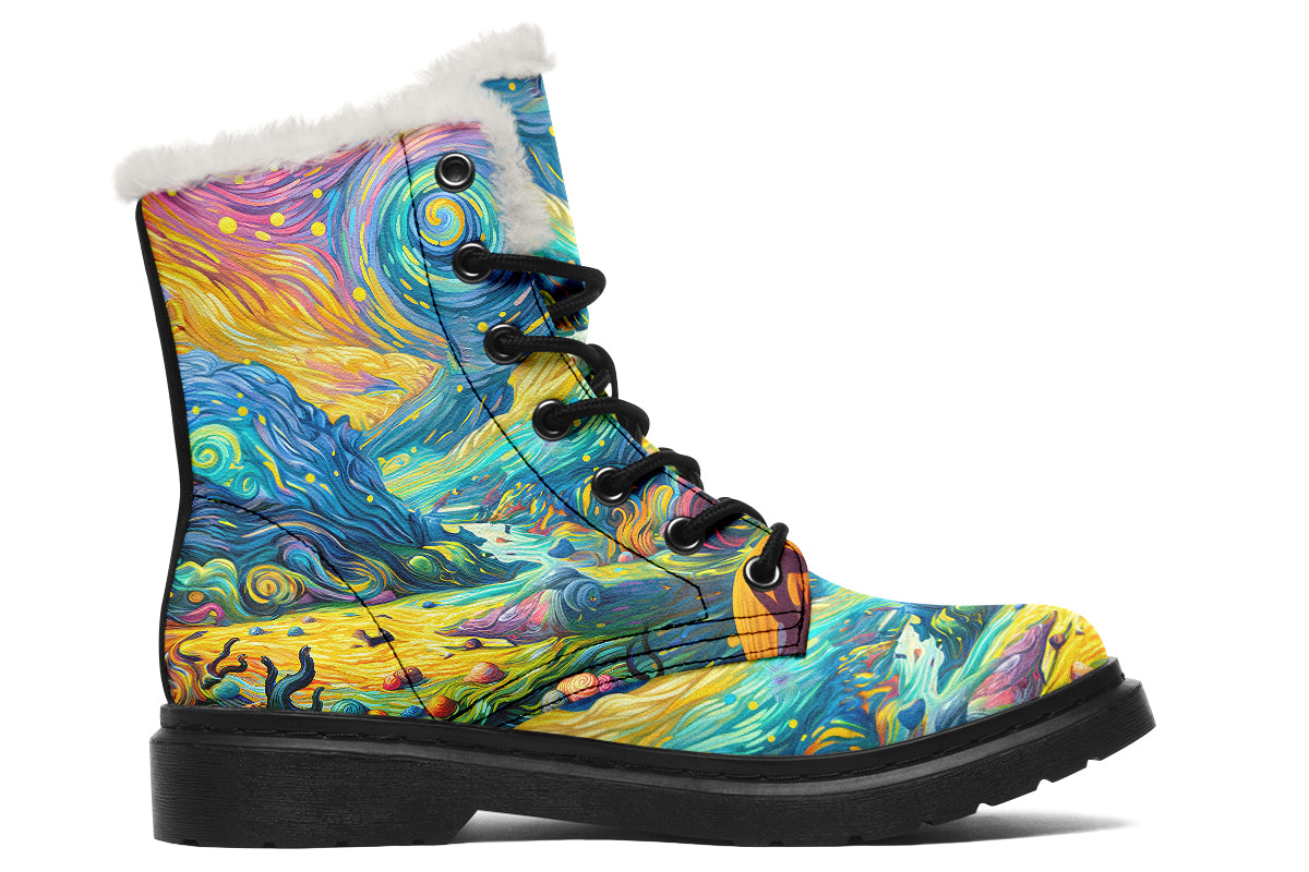 Adorable Axolotls Faux Fur Boots - Offbeat Sweetie