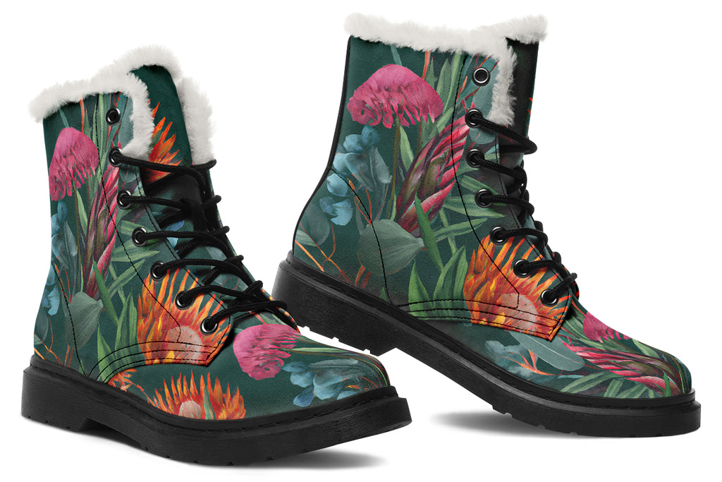 Australian Bouquet Faux Fur Boots - Offbeat Sweetie