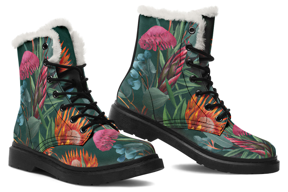 Australian Bouquet Faux Fur Boots - Offbeat Sweetie