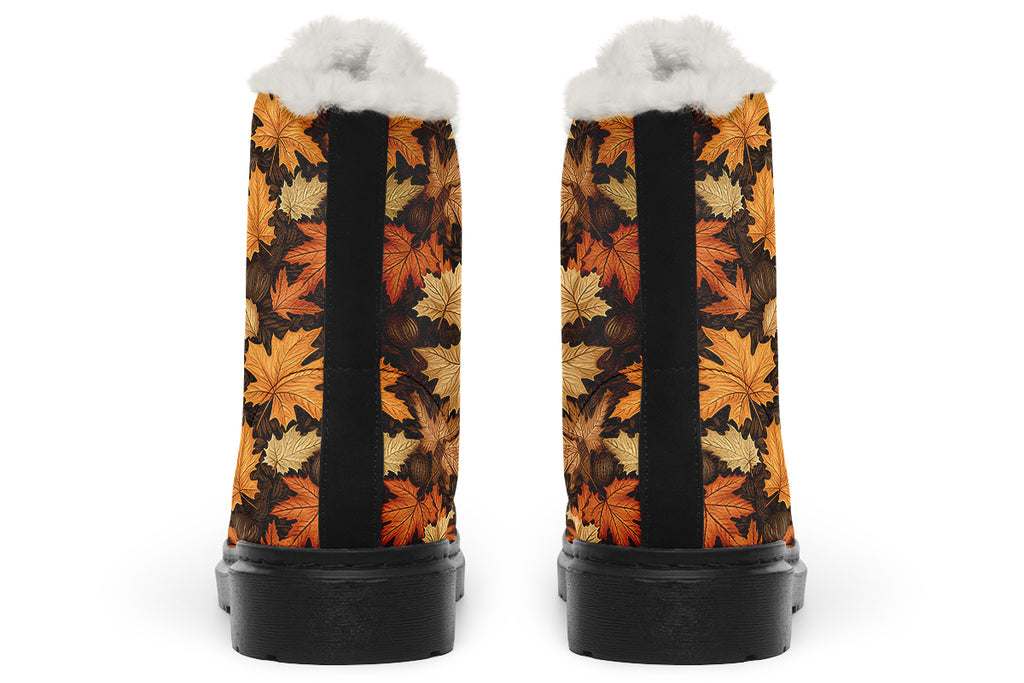 Autumn Leaves Faux Fur Boots - Offbeat Sweetie