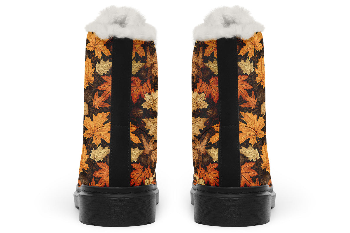 Autumn Leaves Faux Fur Boots - Offbeat Sweetie