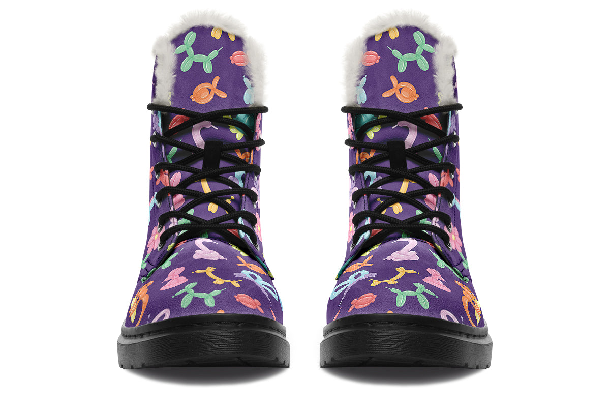 Balloon Animals Faux Fur Boots - Offbeat Sweetie