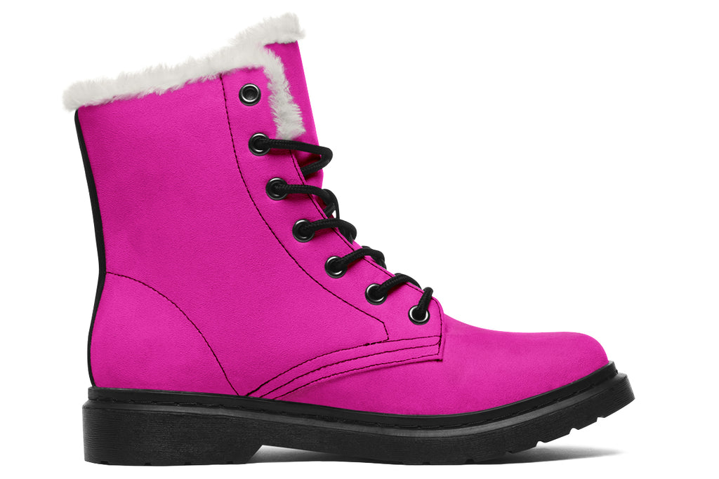 Blue And Pink Mismatch Faux Fur Boots - Offbeat Sweetie