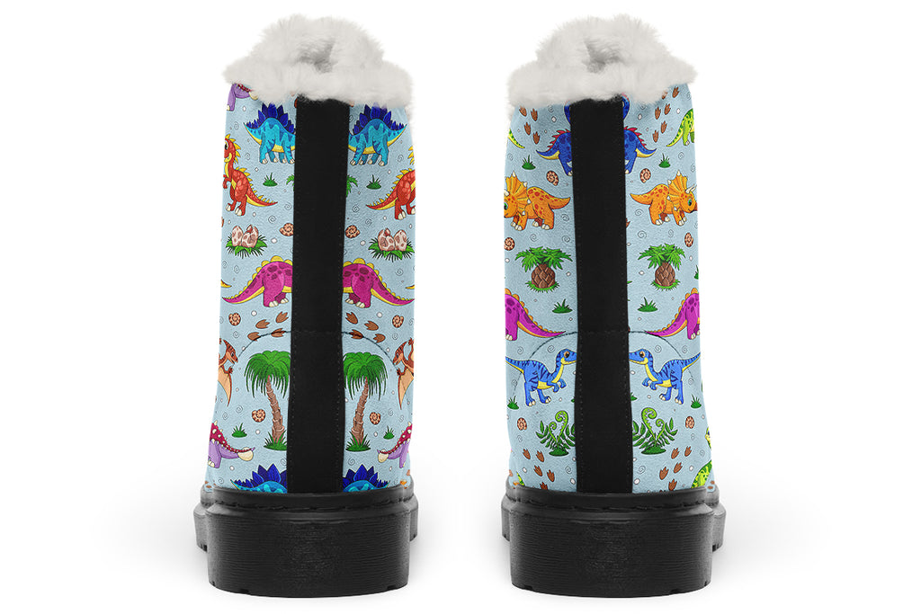 Blue Baby Dinos Faux Fur Boots - Offbeat Sweetie